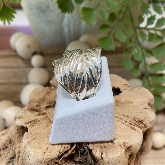 Israel sterling silver .925 leaf ring size 10 - Picture 6 of 10